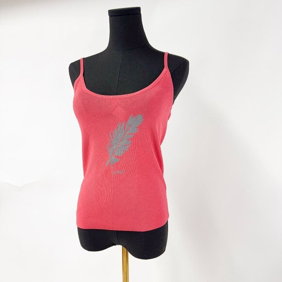 VINTAGE PINK 90S FEATHER KNIT TANK TOP - Picture 4 of 4